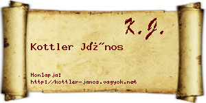 Kottler János névjegykártya